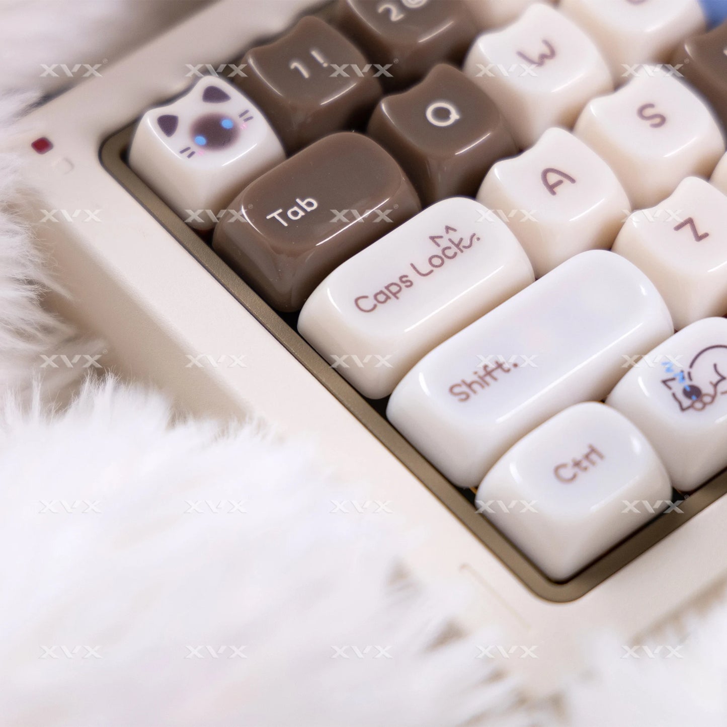 XVX 148 teclas teclas con temática de gatos perfil MAO, teclas coreanas brillantes y adorables para teclado 61 64 68 78 87 96 98 104 108