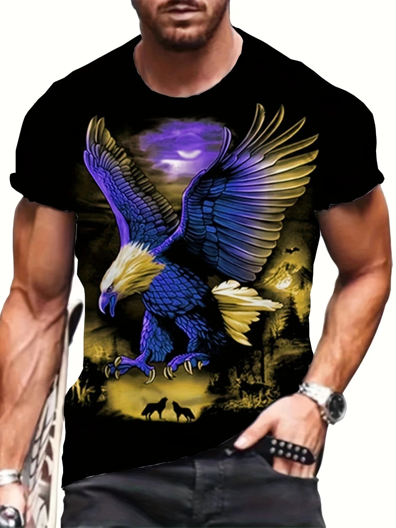 Fashion Eagle Graphic T-Shirts Luxury T-Shirt Summer Men's T-Shirts Casual Tops Short Sleeve T-Shirt 3D Printing Men’s Clothing