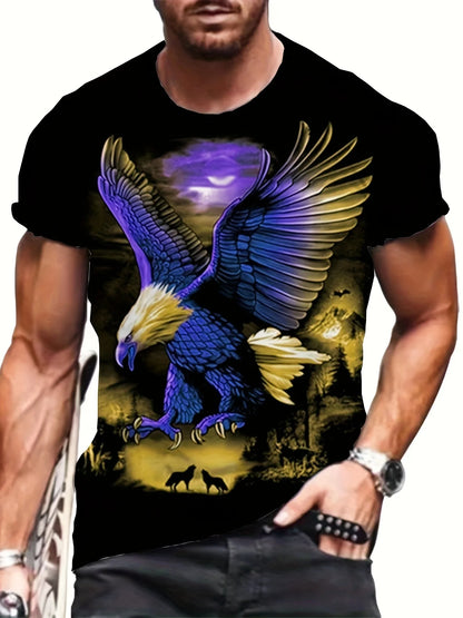 Fashion Eagle Graphic T-Shirts Luxury T-Shirt Summer Men's T-Shirts Casual Tops Short Sleeve T-Shirt 3D Printing Men’s Clothing
