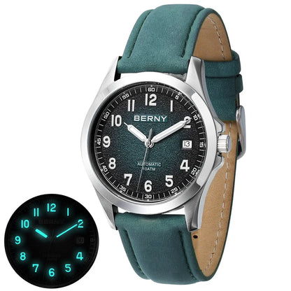 BERNY Automatic Watch Men ST2130 Luminous Mechanical Wristwatch Sapphire Waterproof 10ATM Top Brand Luxury Watch for Men