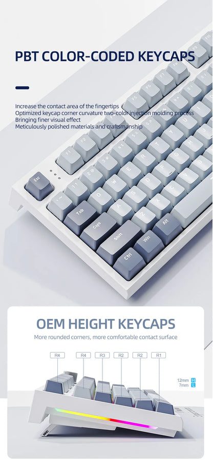 Tastiera meccanica ATTACK SHARK K86 con manopola in metallo, schermo smart TFT a colori, layout a 87 tasti, illuminazione RGB e connessione tri-mode