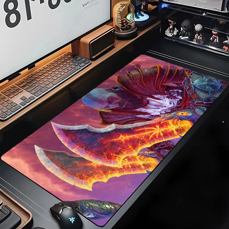 Large Mouse Pad G-God of War Pc Gamer Cabinet Keyboard Computer Game Desk Mat 900x400 Table Rug Gaming Accessories Xxl Mousepad