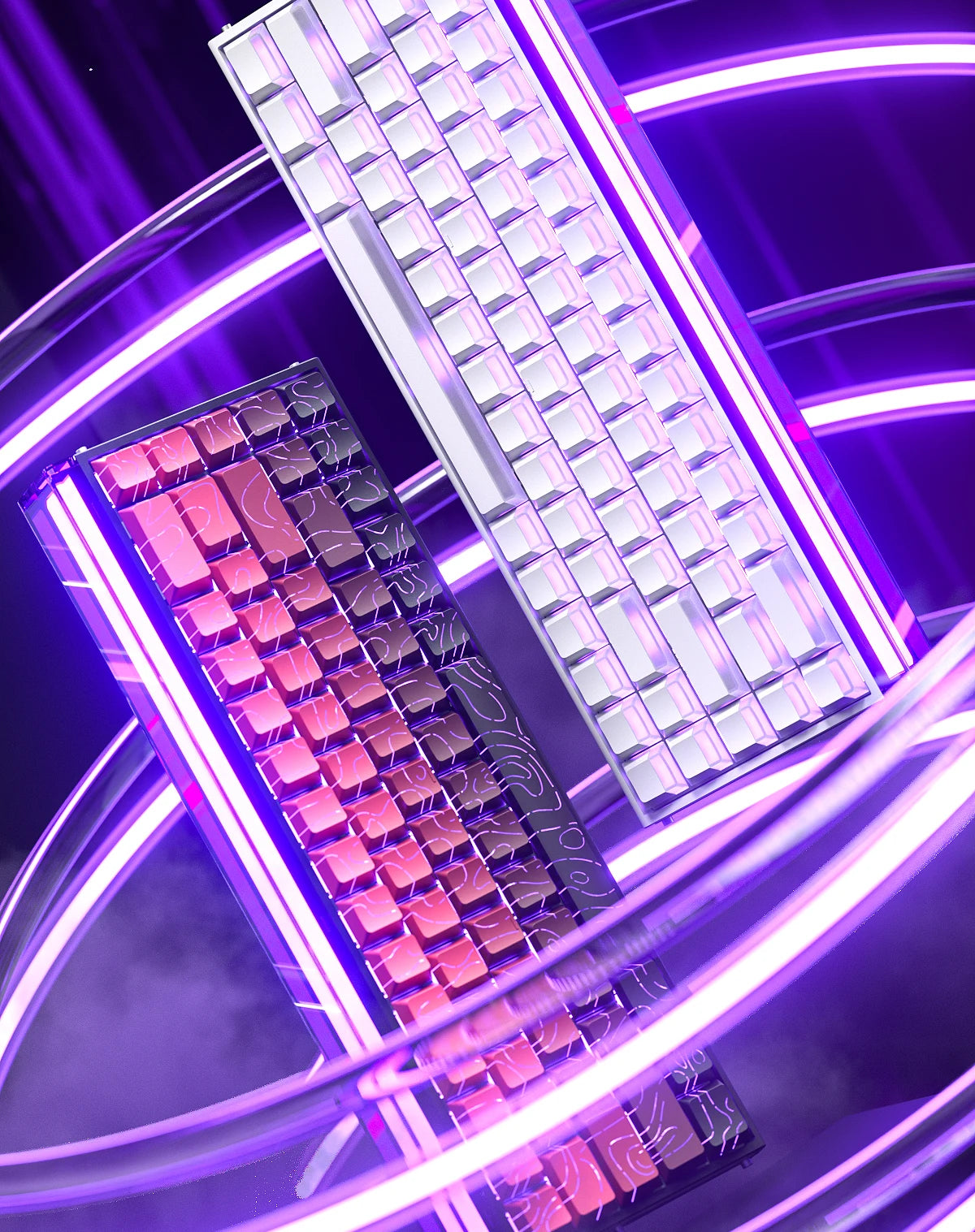 Teclado mecánico gaming AULA HERO 68 HE con eje magnético RT, cable, iluminación RGB, tasa de sondeo 8K y grabado lateral