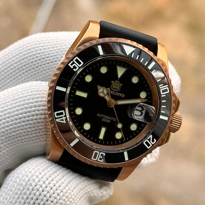 STEELDIVE Brand SD1953S Solid Bronze 41mm 30ATM Waterproof Sapphire Glass Super Luminous  NH35 Automatic Mens Dive Watch