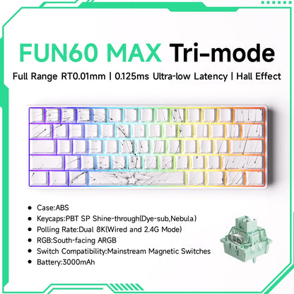 Akko MonsGeek FUN60 PRO&MAX HE Mechanical Keyboard Magnetic Switch 60% Gaming Keyboard Rapid Trigger 8K Custom Keyboard