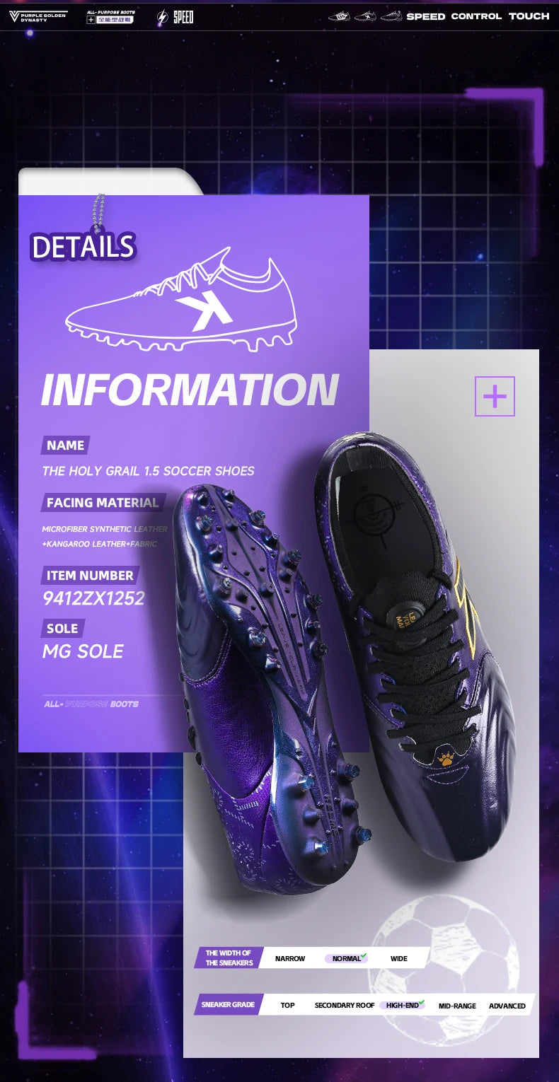 Kelme Kangaroo Leather MG Soccer Shoes Professional Match Sports Football Shoes Outdoor Anti-Slip Football Boots