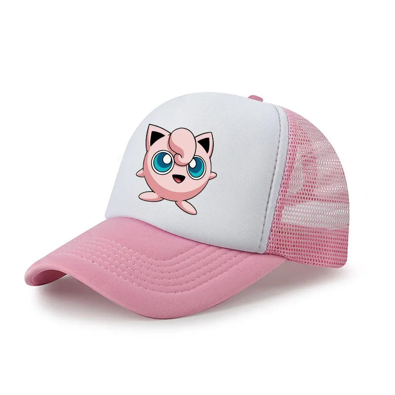 Baseball Cap Adjustable for Pokemon Hip Hop Breathable Mesh Hats Cute Cartoon Anime Outdoor Sport Shade Caps Gifts