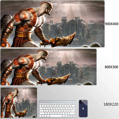 Large Mouse Pad G-God of War Pc Gamer Cabinet Keyboard Computer Game Desk Mat 900x400 Table Rug Gaming Accessories Xxl Mousepad