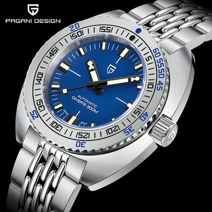 PAGANI DESIGN 2025 New Men's Automatic Mechanical Divers Watches NH38 Sapphire Stainless Steel 300m Waterproof AR Watch for Men