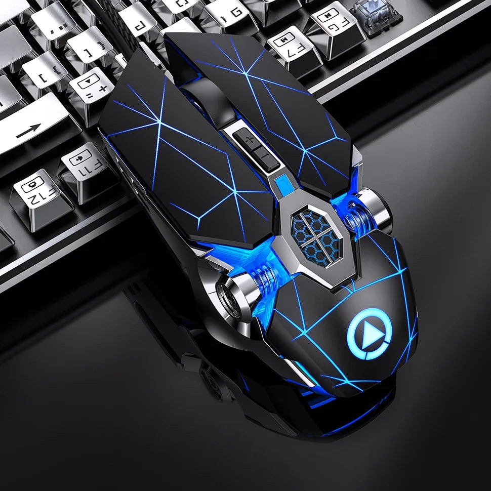 Rato Gaming Profissional Novo 3200dpi 7 Botões Retroiluminado Rato para Computador com Suporte para Definição de Macros Mecânico com Fio Silencioso