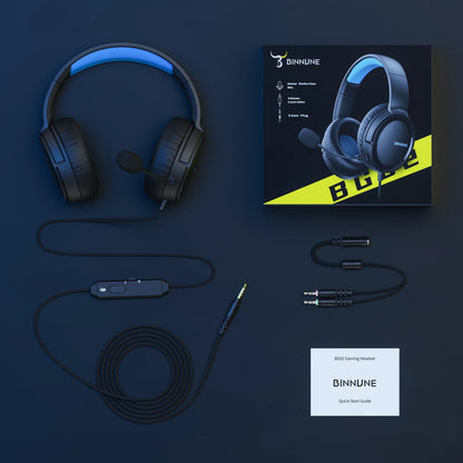 Casque de jeu filaire supra-auriculaire BINNUNE BG02 avec micro pour PS4 PS5 Xbox Series X | Casque stéréo premium pour Xbox One, PC, Switch et Pro