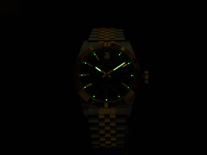 Baltany S4102 Business Men's Automatic Mechanical Wristwatch 36mm Linen Dial Engine Turned Bezel NH35 Luxury Dress Watch
