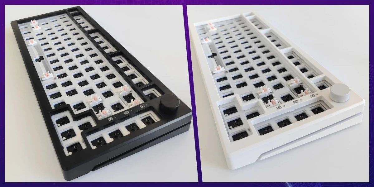 MAIMOOO KX75 75% Keyboard Kit Hotswap Transparent Full RGB Backlit 2.4GHz/Bluetooth Macro Custom DIY Mechanical Keyboard