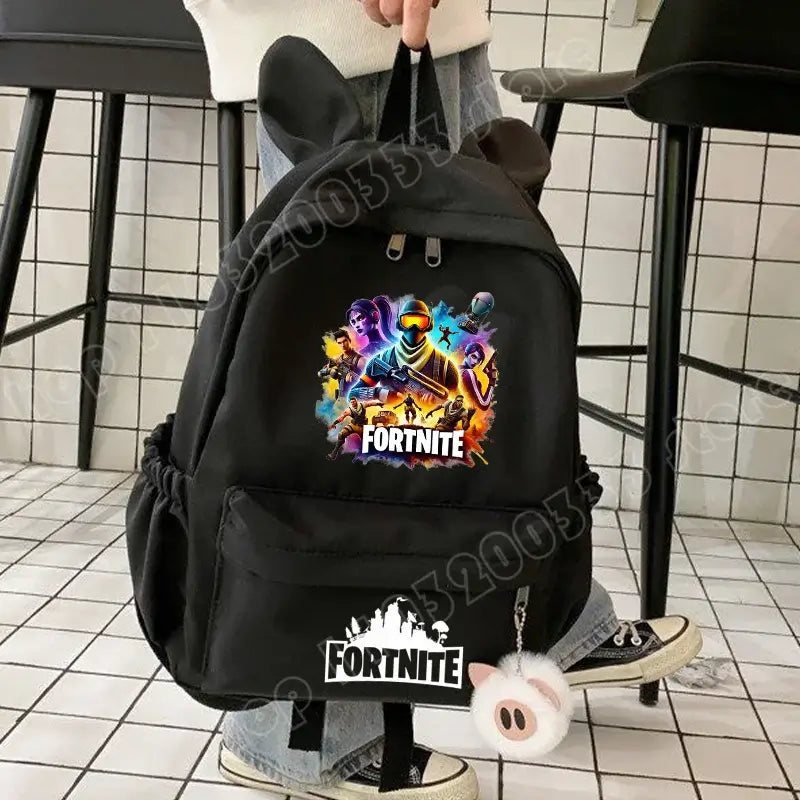 New Fortnite Cartoon Backpack Boy Girl Casual Schoolbag Large Capacity Student Bag Rabbit Ears Travel Backpack Stationary Gift