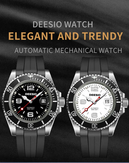 DEESIO Men's Automatic Mechanical Watch Stainless Steel Luminous Date Sports Casual Luxury Watch Gift for Men Sapphire Crystal