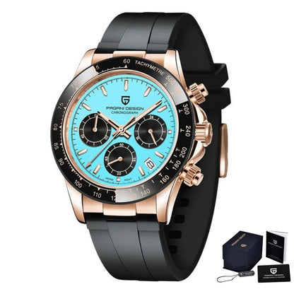 Nuevo original PAGANI DESIGN PD-1664 reloj de pulsera de lujo para hombre con movimiento de cuarzo japonés VK63, cristal de zafiro, cronógrafo impermeable dorado