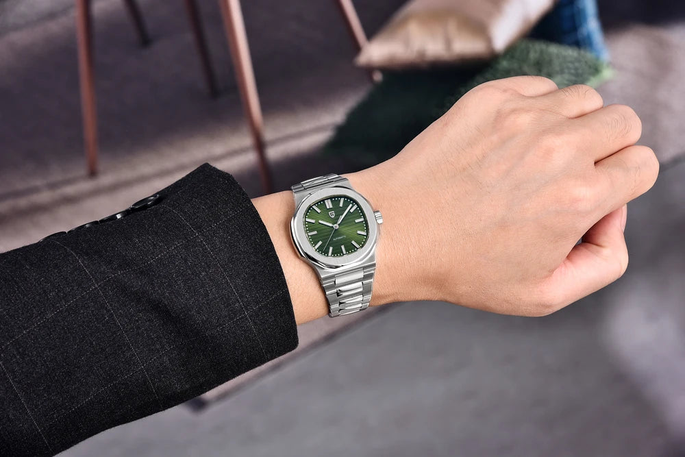 PAGANI DESIGN 2026 New Luxury Automatic Watch Men's Mechanical Wristwatch Stainless Steel Sapphire glass 40MM Barrel dial Watch