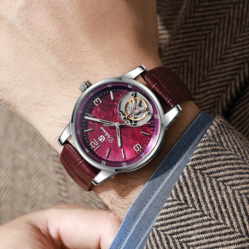 Tourbillon-herreur, sporty, automatisk, mekanisk, vandtæt, luksusarmbåndsur fra et førsteklasses mærke