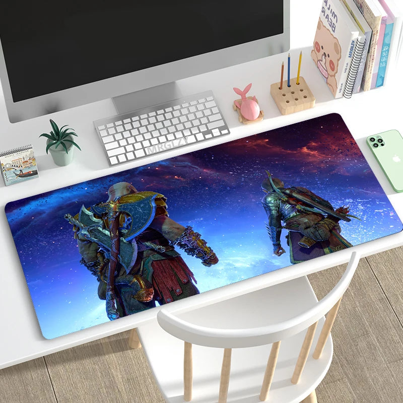 God of War Ragnarok Mouse Pad XXL Mouse Mat Gamer 100X50CM Gaming Accessories Mousepad  Large Keyboard DeskMats Pad for Computer