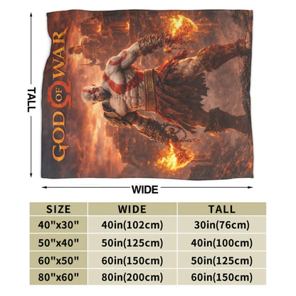 God of War Games Kratos Cartoon  Blanket  Warm Soft Pattern Plush Throw Blanket For Couch Chair Sofa Bed Bedspread Bed Cover