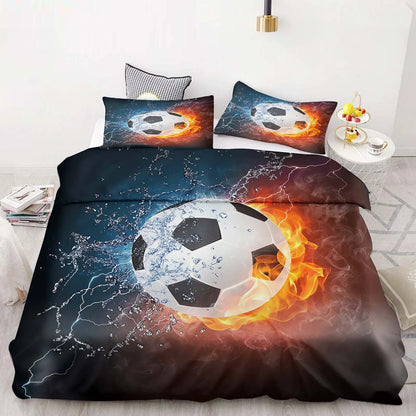 Football Duvet Cover Set Comforter Bedding 3D Children’s Bedding Set 3-Piece 1 Quilt Cover King Size