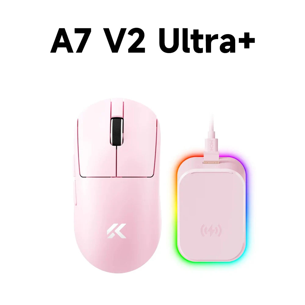 MCHOSE A7 V2 Rato Gaming Sem Fios Leve, Dupla Taxa de Polling de 8,000Hz, PAW3950 TI, Rato Gaming para Esports e Escritório