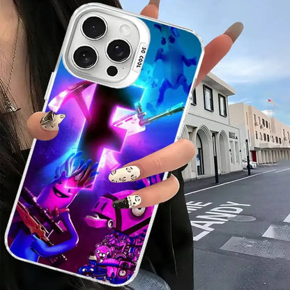 F-Fortnites Phone Case For iPhone 17, 16, 15, 14, 13, 12, 11 Pro Max Plus Color Silver Cover