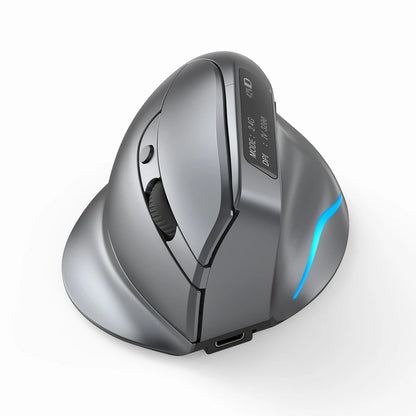 Mouse verticale ergonomico F-36 2.4G+BT1+BT2 wireless per mano destra e sinistra, mouse da gaming ottico USB per computer e laptop
