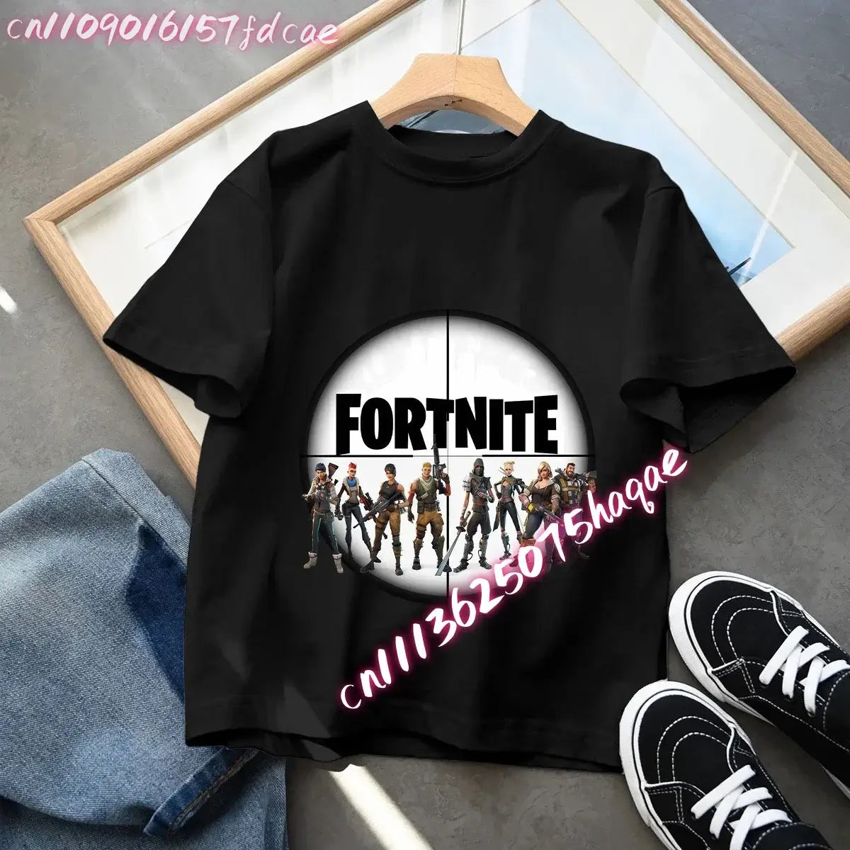 Fortnites Kids Black Cotton T-Shirt Fortress Night Baby Short Sleeve Tees Shirt Cartoon Boy Girl Summer Clothes Kawaii Tops Gift