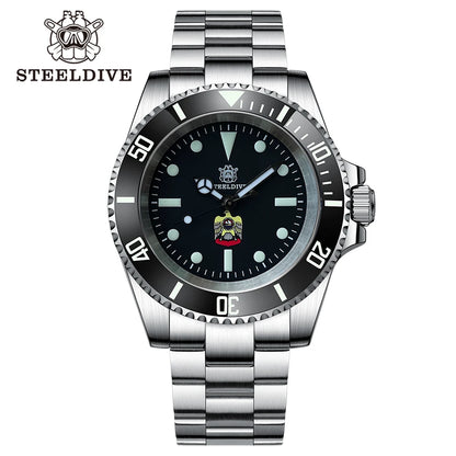 STEELDIVE SD1954 Black Dial 41MM Stainless Steel NH35 Automatic Movement What Ghost Mens 300M Dive Watch  Sapphire Glass
