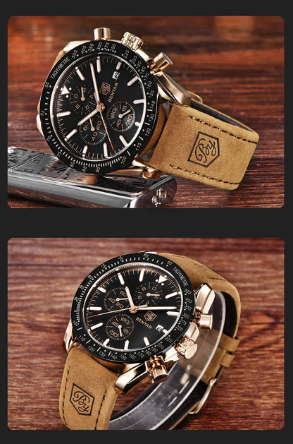 Reloj para hombre BENYAR 5140, reloj deportivo informal, reloj de cuarzo de lujo resistente al agua, cronógrafo militar de marca de alta gama.