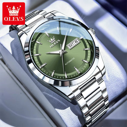 OLEVS Watches Man 7090 Luxury Original Automatic Mechanical Watch Waterproof Large Dial Week Date Watches For Man Gifts New