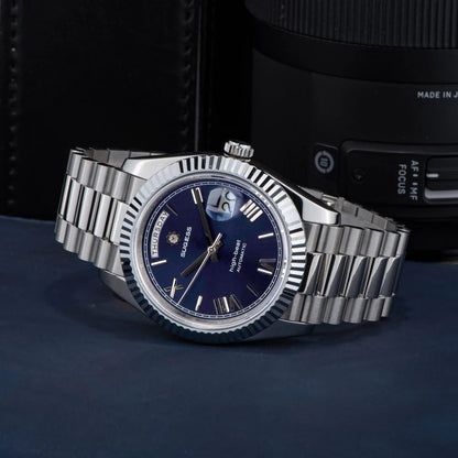 Sugess 40mm Men's Watches Automatic Date Mechanical Day Wristwatch Peacock SL3034 Movement Sapphire Waterproof Luxury Retro New