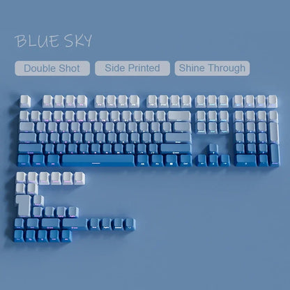 Nuevas teclas para teclado mecánico gaming 60/64/84/98/108 con interruptores MX, 135 teclas OEM PBT con grabado lateral y color degradado rojo y negro