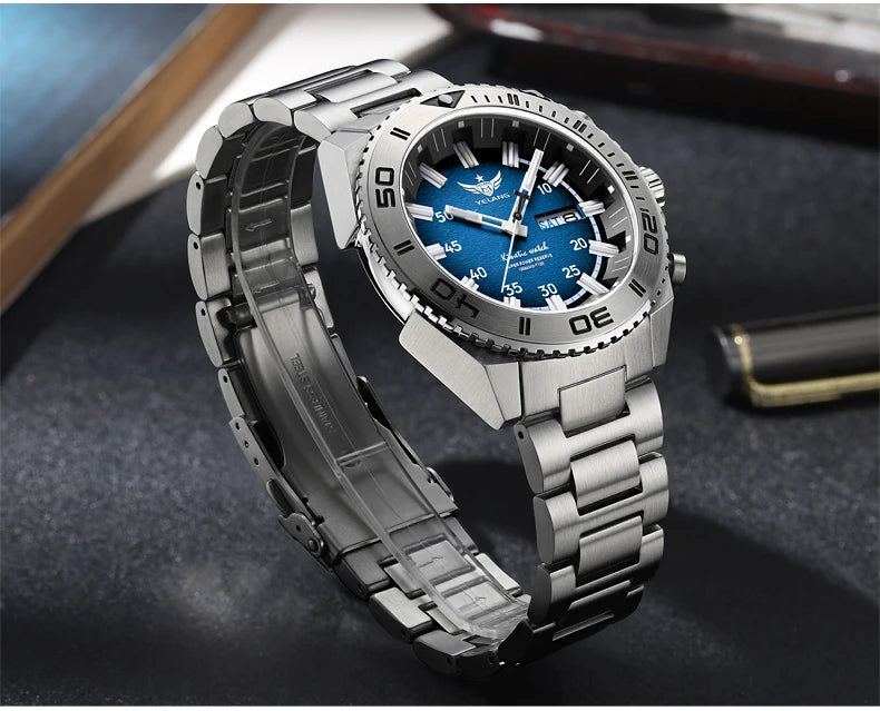 Yelang Watches V1035 44mm Men's Diving Watch Human Kinetic Energy Watch 100m Waterproof Watches Luminous Japan PX83 Sapphire