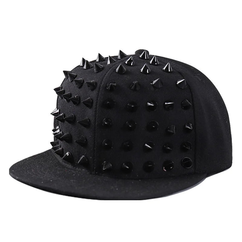 BASEBALL CAPS FOR BOTH Men Women Boys Girls Punk Studded Baseball Hip-Hop Hat Adjustable Snapback Spike Rivet Stud Cap