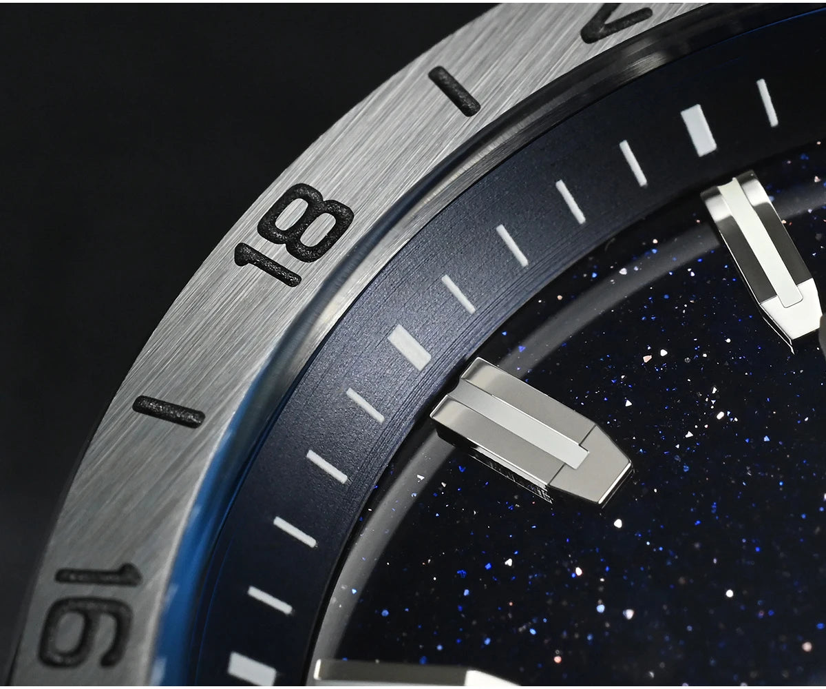 Reloj de lujo para hombre San Martin 39mm con esfera de aventurina, NH34 GMT automático mecánico, zafiro, resistente al agua, luminoso, SN0129