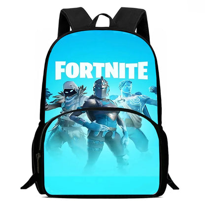 Mochilas Infantis com Design de Jogo Popular, Saco de Almoço e Estojo, Mochilas Escolares de Grande Capacidade para Alunos, Rapaz e Rapariga, Melhor Presente F-FortniteS