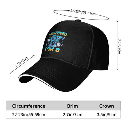 Șapcă unisex pentru aniversarea de 8 ani „I'm 8 Year Old Six Seven Bruh 6 7 Brainrot Meme” – Șepci de baseball noi, cu protecție solară