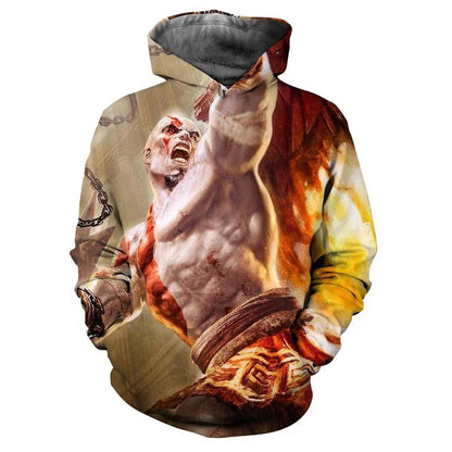New 3D Game God Of War Printed Hoodies Kratos Graphic Sweatshirts Kid Fashion Streetwear Cool Hooded Hoody Harajuku Pullover Top