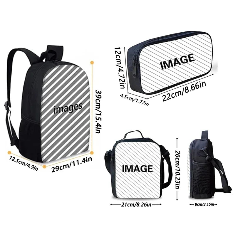Child School Backpack with Lunch Bags, Pencil Bags, Hot Game Design-F-FortniteS School Bags for Boys Girls Best Gift