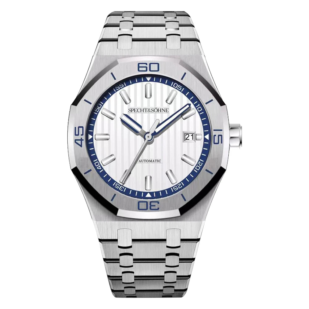 Specht&Sohne New Classic Men's Watch 50M Waterproof Luminous Sapphire Crystal Blue Automatic Mechanical Watches Reloj Hombre