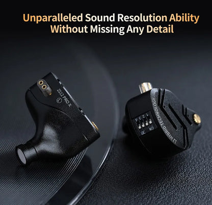 Auricolari IEM KZ ZS12 PRO X con tecnologia ibrida dinamica e armatura bilanciata, upgrade HiFi bassi, cuffie in-ear con cavo tuning