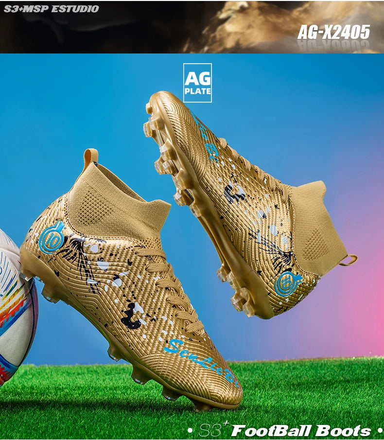 New Men's Professional Soccer Shoes Non-slip Football Boots Unisex Breathable Futsal Sports New Cleats Drop Shipping Ultralight