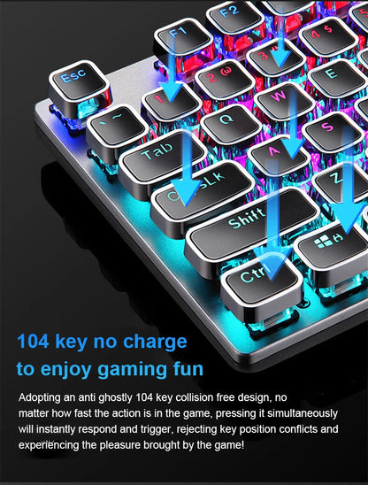 Teclado mecánico AULA F2088 con cable para gaming, perilla multifunción, 104 teclas, retroiluminación Magic y programación de macros Compu