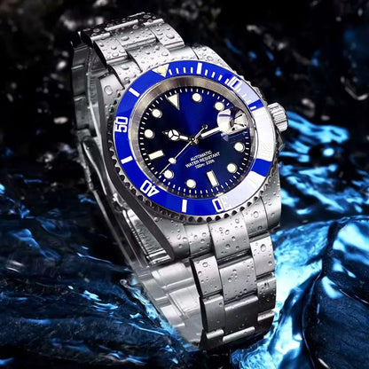 Orologio da uomo automatico 200m impermeabile Miyota8215, orologio subacqueo 40mm con movimento meccanico, luminoso, cinturino Jubilee e fibbia Glide Lock