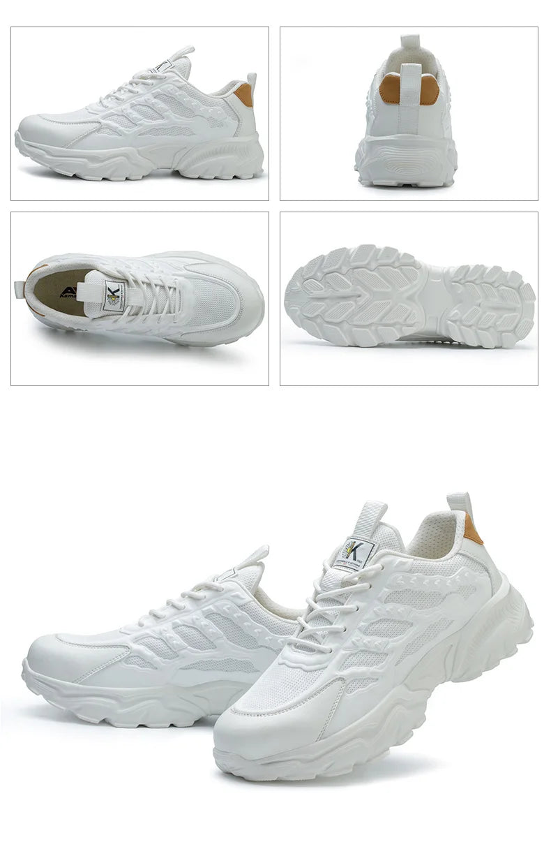 Chaussures de sécurité blanches pour hommes, bottes à bout en acier, baskets de travail, Anti-écrasement, Anti-perforation, indestructibles, chaussures de protection de Sport pour hommes