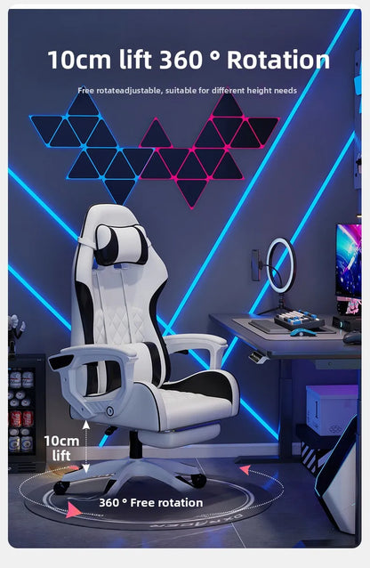 Sedia e-sport da uomo confortevole per sessioni prolungate, sedia da computer reclinabile per il relax, schienale
