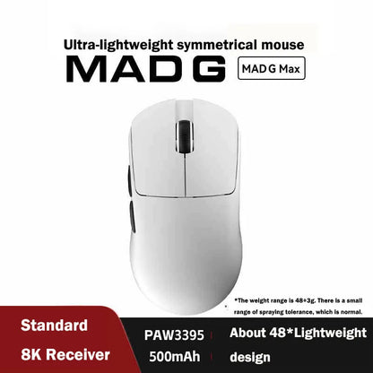 Mouse wireless ultraleggero originale FGG Madlions Mad G Pro Max 8K HZ dual-mode a bassa latenza PAW3395, accessori e regali per gamer