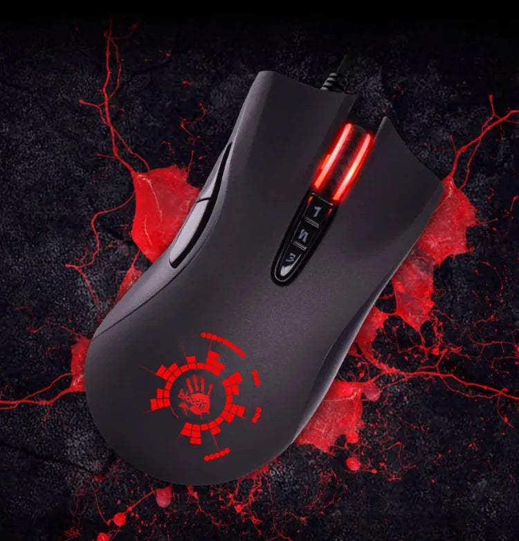 Mouse gaming cablato A4Tech Bloody A91 con macro istantanea a un clic, Macro Drive Io1.1, motore ottico e 8 macro programmabili